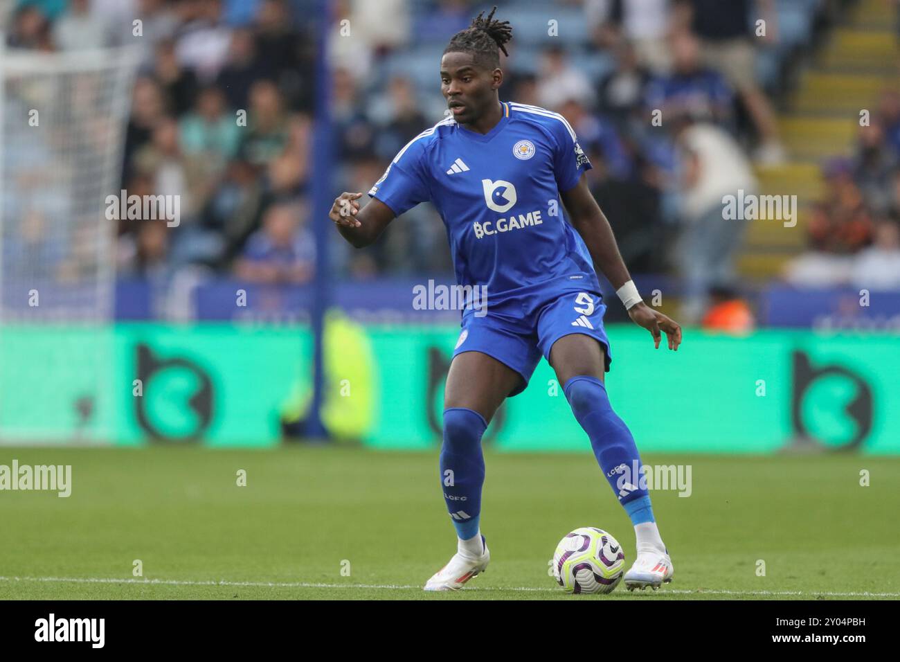 Caleb Okoli de Leicester City lors du match de premier League Leicester City vs Aston Villa au King Power Stadium, Leicester, Royaume-Uni, 31 août 2024 (photo par Alfie Cosgrove/News images) Banque D'Images