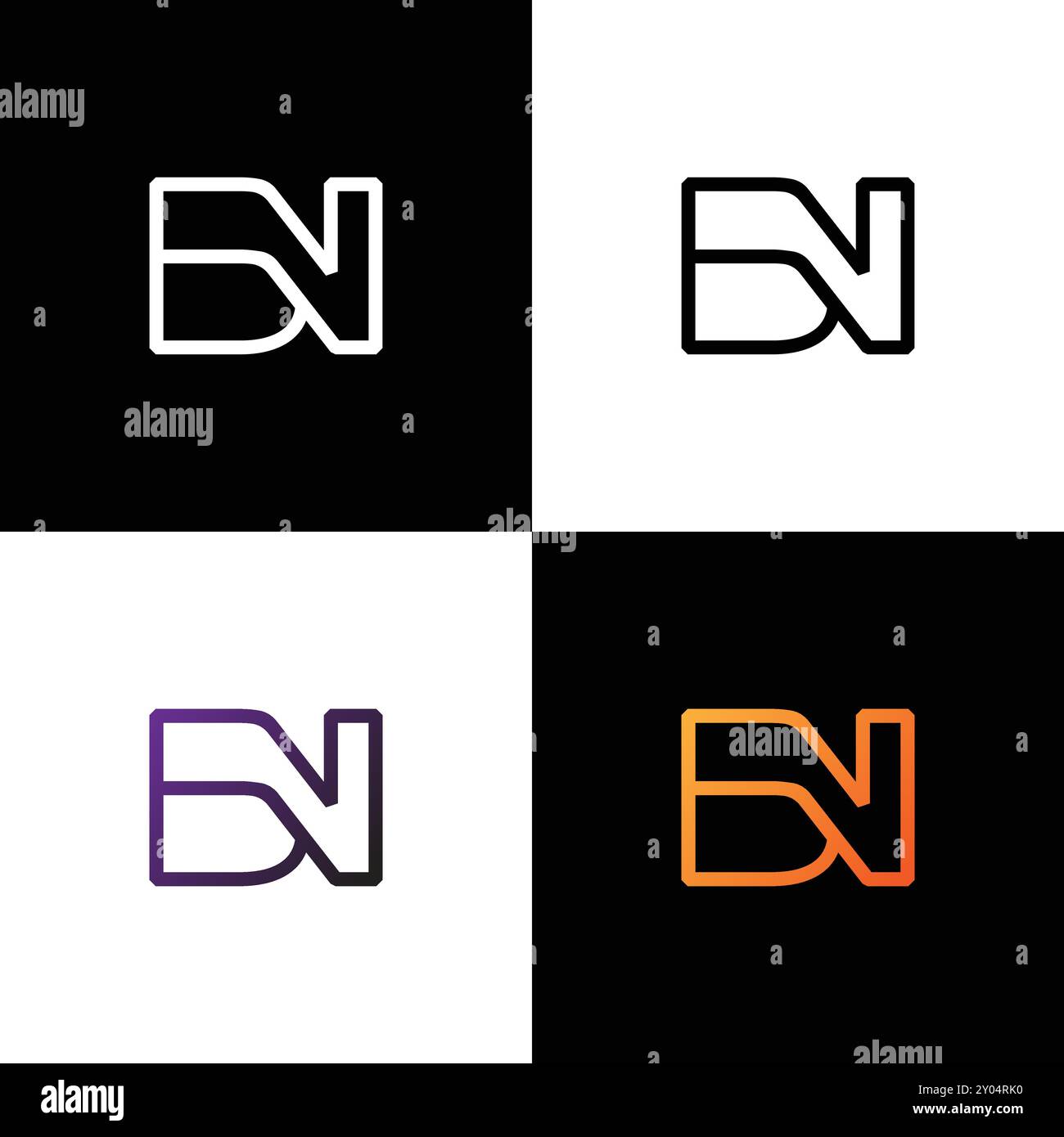 B N logo de marque monogramme Illustration de Vecteur