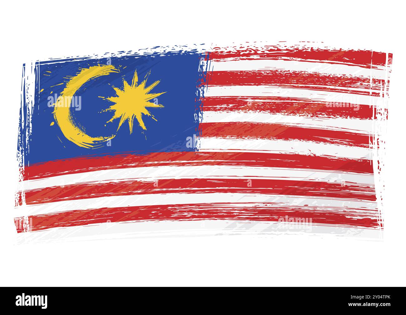 Drapeau national de Malaisie créé dans le style grunge Banque D'Images