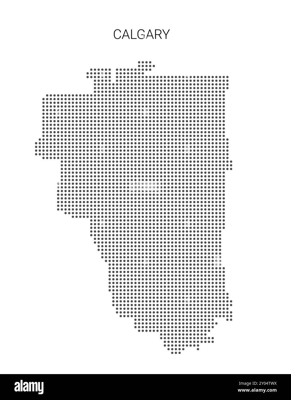 Ville canadienne Calgary Alberta carte stylisée en pointillés. Illustration de Vecteur