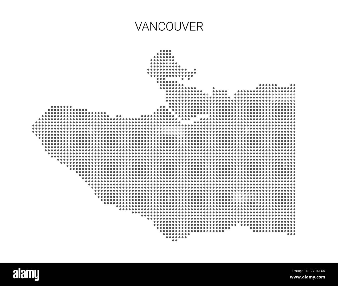 Carte stylisée en pointillés de la ville canadienne Vancouver. Capitale de la Colombie-Britannique. Illustration de Vecteur