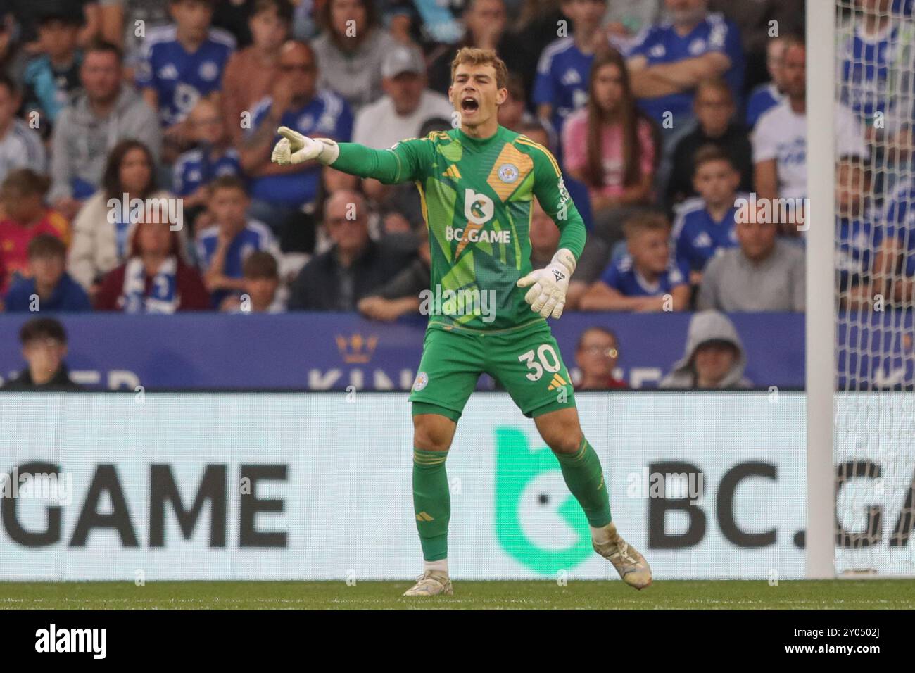 Leicester, Royaume-Uni. 01 Sep, 2024. Mads Hermansen de Leicester City lors du match de premier League Leicester City vs Aston Villa au King Power Stadium, Leicester, Royaume-Uni, le 31 août 2024 (photo par Alfie Cosgrove/News images) à Leicester, Royaume-Uni le 09/01/2024. (Photo par Alfie Cosgrove/News images/SIPA USA) crédit : SIPA USA/Alamy Live News Banque D'Images