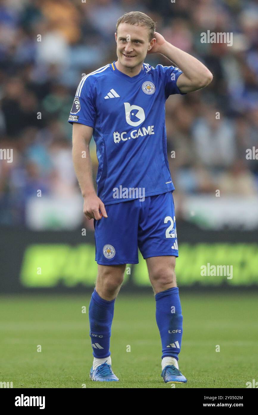 Leicester, Royaume-Uni. 01 Sep, 2024. Oliver Skipp de Leicester City lors du match de premier League Leicester City vs Aston Villa au King Power Stadium, Leicester, Royaume-Uni, le 31 août 2024 (photo par Alfie Cosgrove/News images) à Leicester, Royaume-Uni le 09/01/2024. (Photo par Alfie Cosgrove/News images/SIPA USA) crédit : SIPA USA/Alamy Live News Banque D'Images