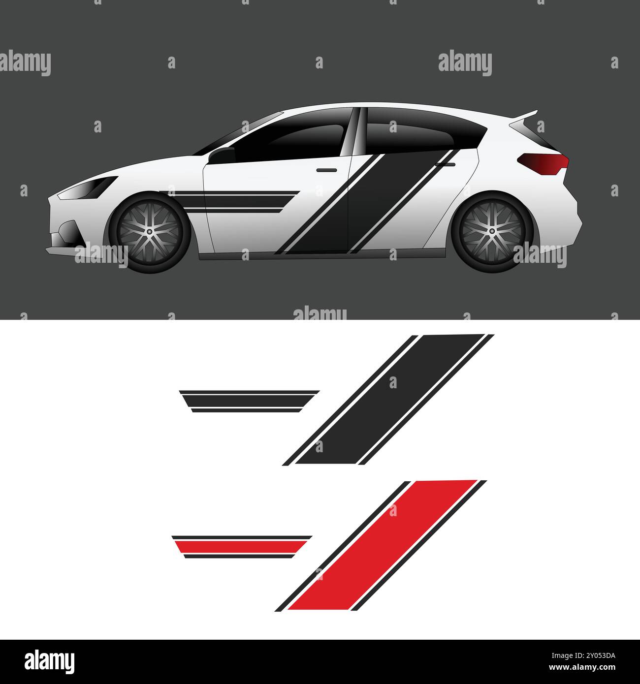 vecteur de conception de décalque d'enveloppe de carrosserie de voiture Illustration de Vecteur