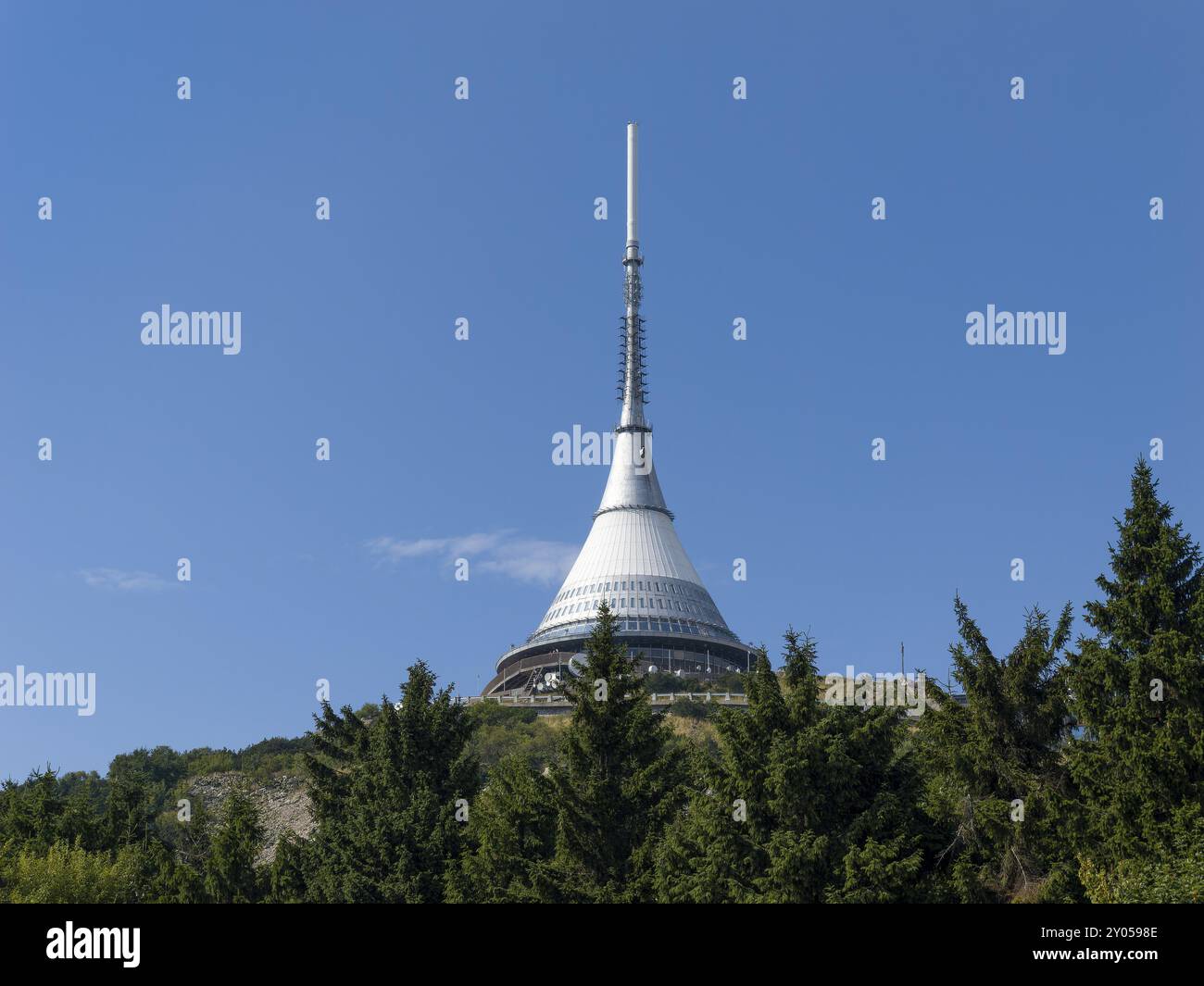 Tour de télévision et Hôtel JeTtGd, Jeschken, Liberec, République tchèque, Europe Banque D'Images