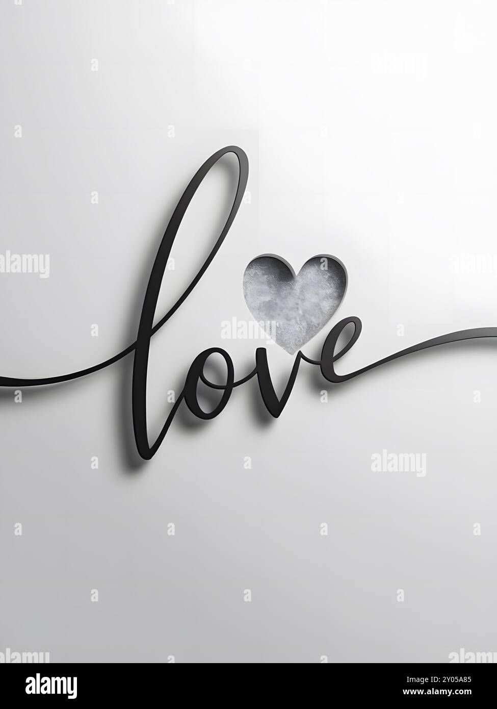 Mot de texte de nom avec coeur d'amour manuscrit pour le modèle de conception de typographie de logo Banque D'Images