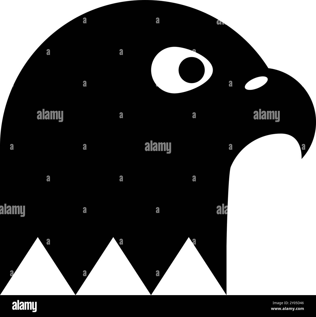 Icône de tête d'aigle couleur noire illustration vectorielle image plat style simple Illustration de Vecteur