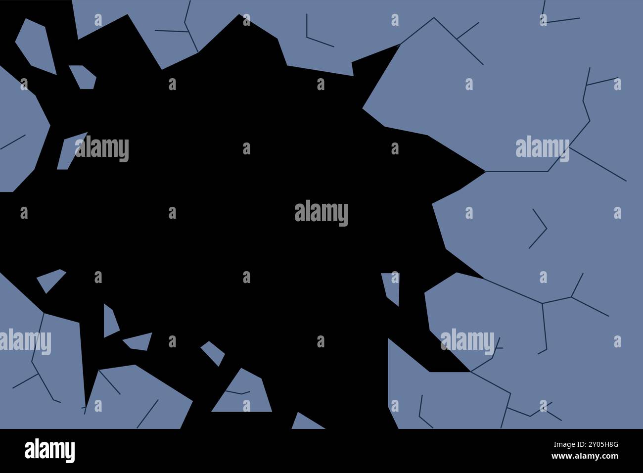 Verre brisé. Trou avec des fissures dans le matériau de dessin animé. Illustration vectorielle Illustration de Vecteur