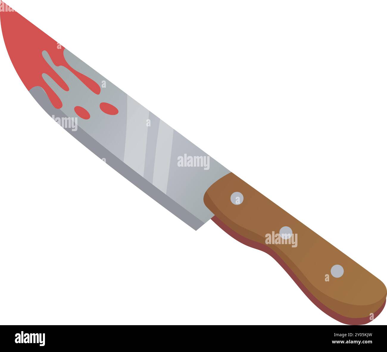 Icône de dessin animé de couteau de sang. Arme du crime. Preuve de crime isolé sur fond blanc Illustration de Vecteur