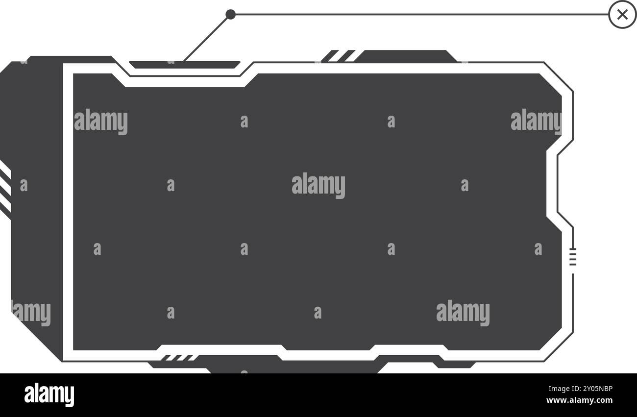 Modèle de zone de légende noire. Cadre d'interface futuriste isolé sur fond blanc Illustration de Vecteur