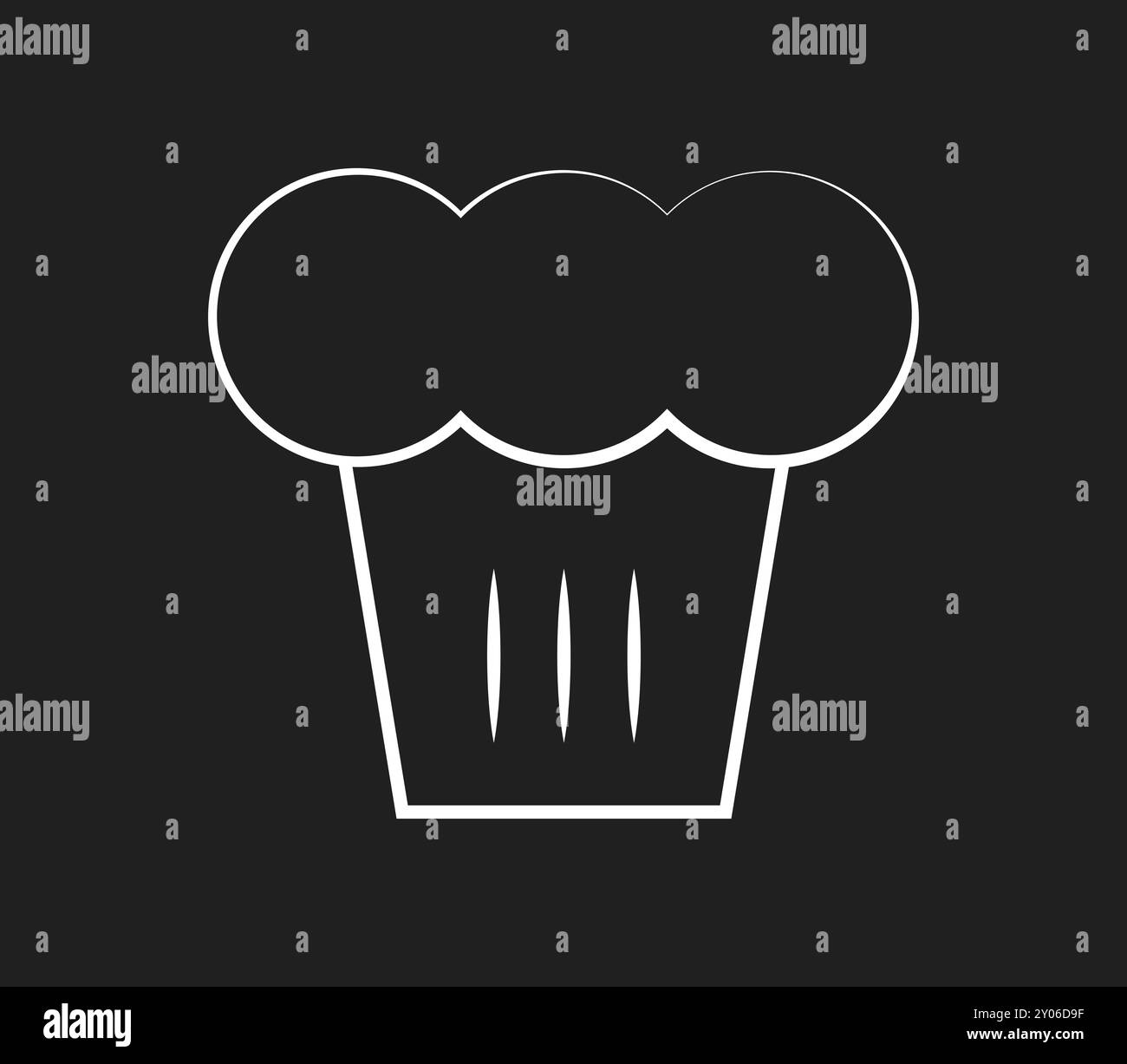 Icône de chapeau de chef illustrée dans le vecteur sur fond blanc Banque D'Images