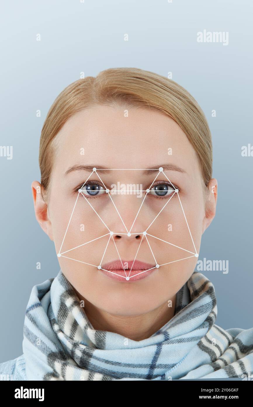 Reconnaissance faciale pour identification ou confirmation d'identité Banque D'Images