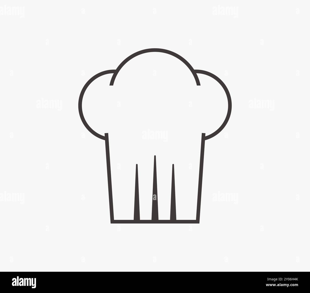 Icône de chapeau de chef illustrée dans le vecteur sur fond blanc Banque D'Images