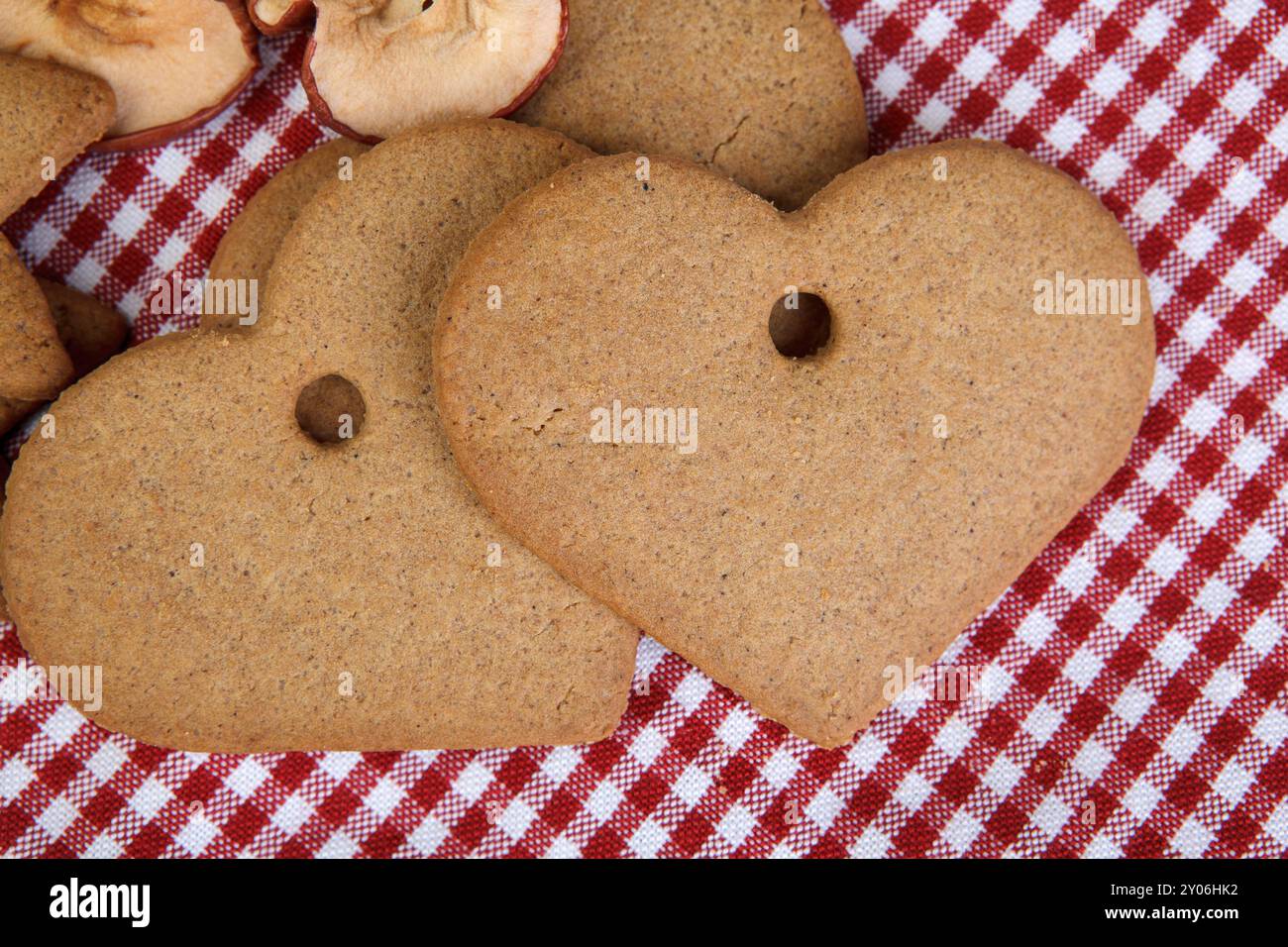 Petit coeur et pain d'épices en forme d'étoile Banque D'Images