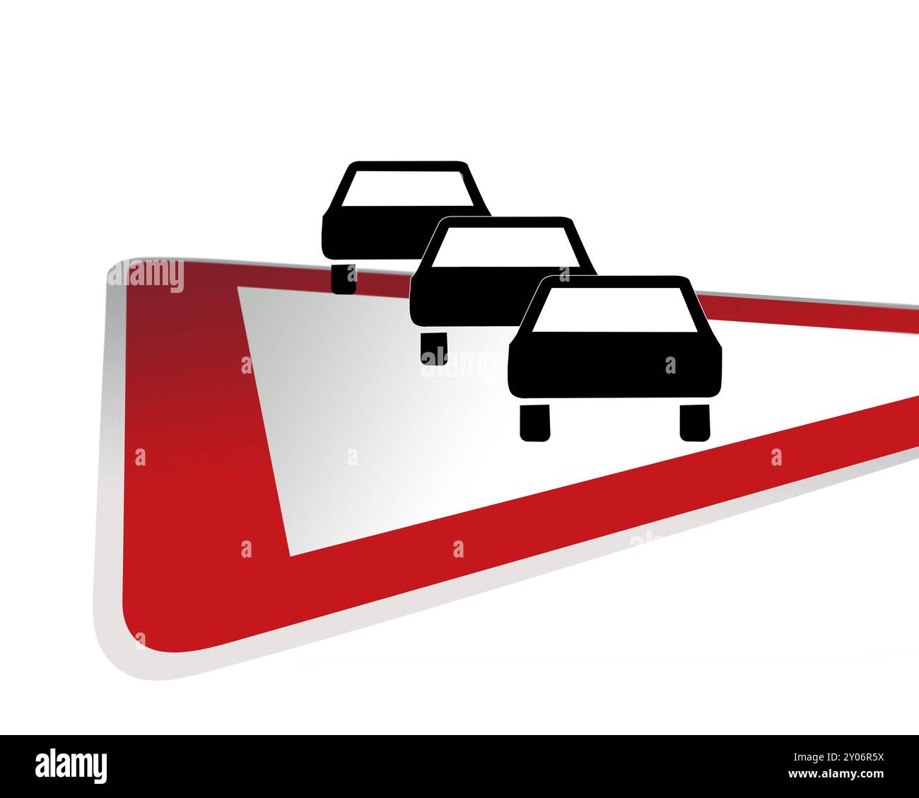 Signalisation attention danger d'embouteillage Banque D'Images