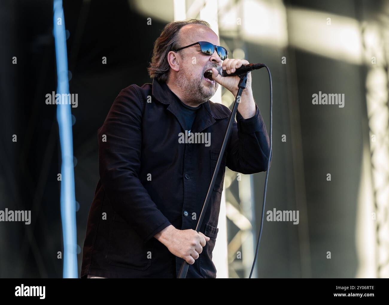 Frithjof Jacobsen de Gluecifer en concert à Oslo, en Norvège Banque D'Images