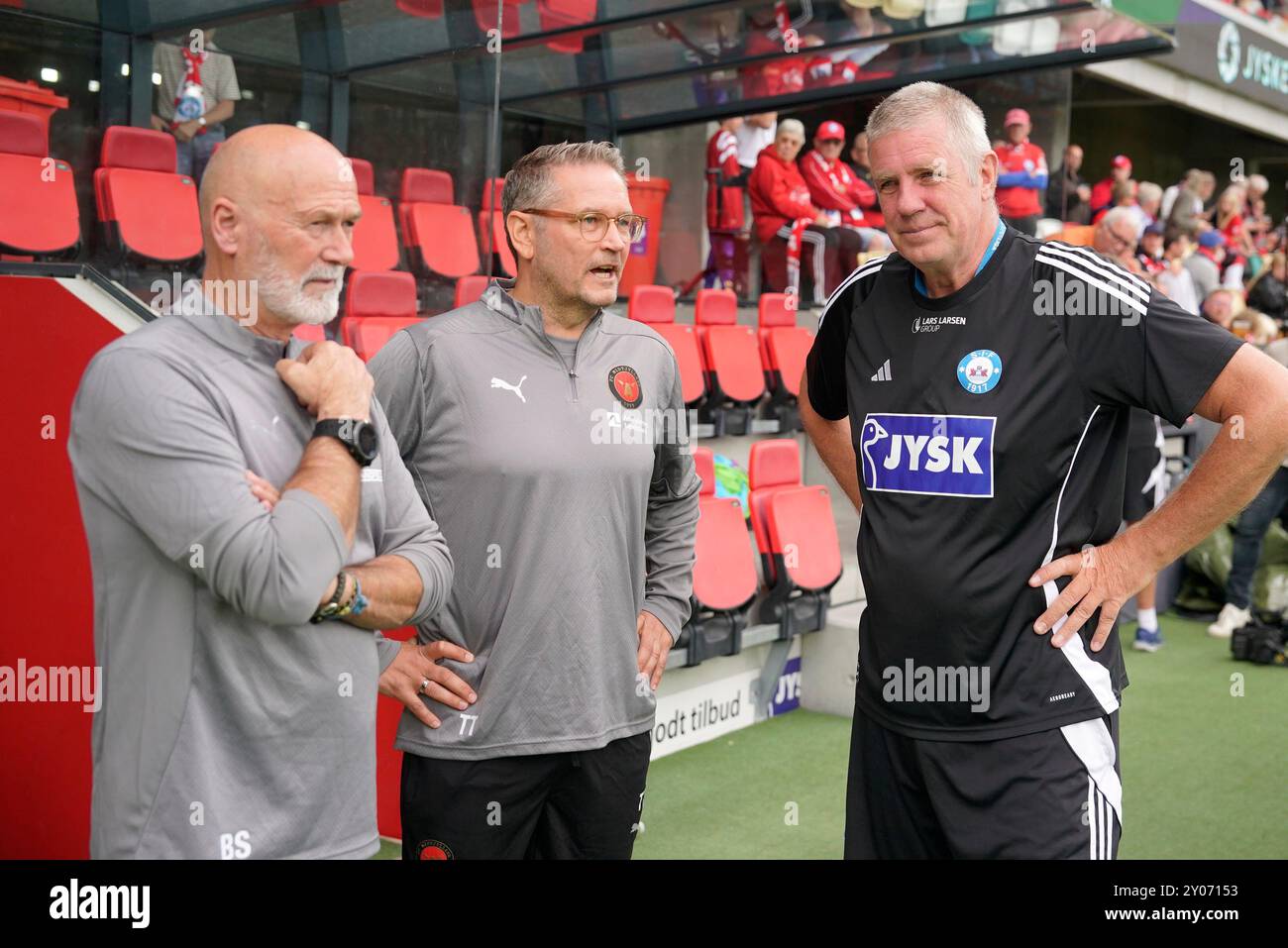 Silkeborg, Danemark. 01 Sep, 2024. Match de Superliga entre Silkeborg IF et FC Midtjylland au JYSK Park à Silkeborg dimanche 1 septembre 2024. (Photo : Henning Bagger/Scanpix 2024) crédit : Ritzau/Alamy Live News Banque D'Images