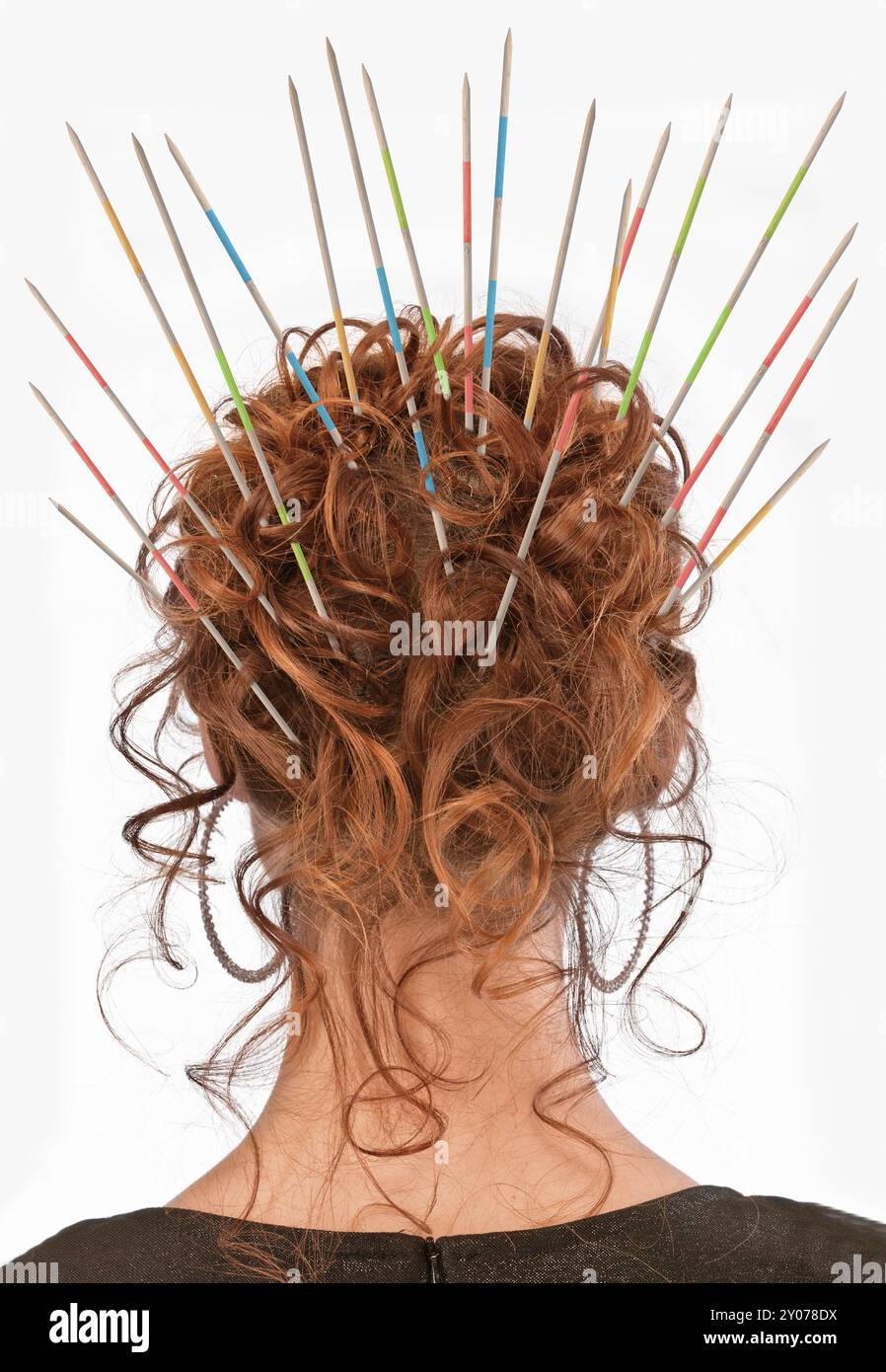 Mikado colle comme ornements de cheveux Banque D'Images