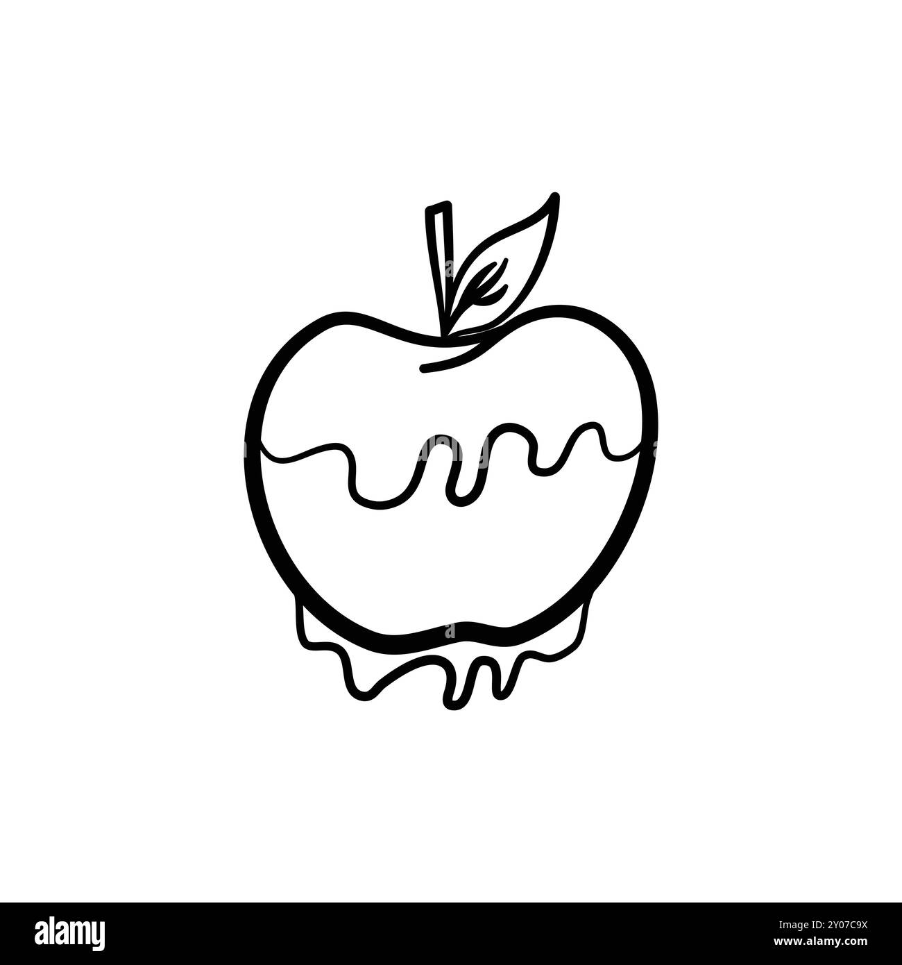 Icône de pomme caramel Illustration de Vecteur