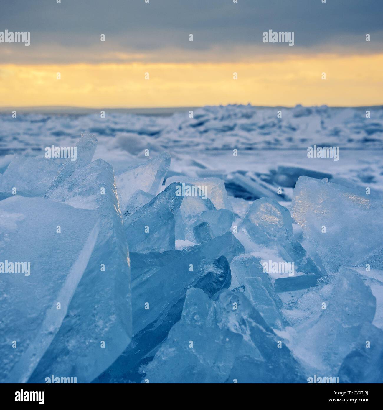 Sur un lac de glace Banque D'Images