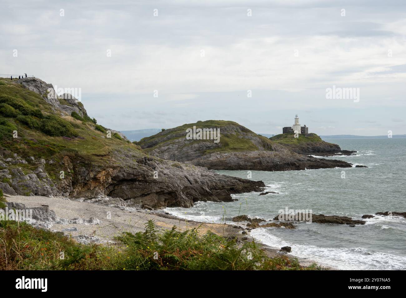 Phare de Mumbles, Mumbles Head, Swansea, pays de Galles Banque D'Images