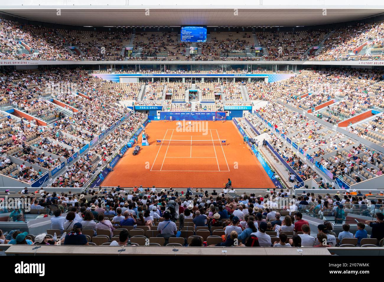 Paris, France. 01 Sep, 2024. PARIS, FRANCE - 1er SEPTEMBRE : participation à la demi-finale des doubles Quad lors de la quatrième journée de Tennis en fauteuil roulant - Jeux paralympiques d'été de Paris 2024 à Roland Garros le 1er septembre 2024 à Paris, France. (Photo de Joris Verwijst/Agence BSR) crédit : Agence BSR/Alamy Live News Banque D'Images