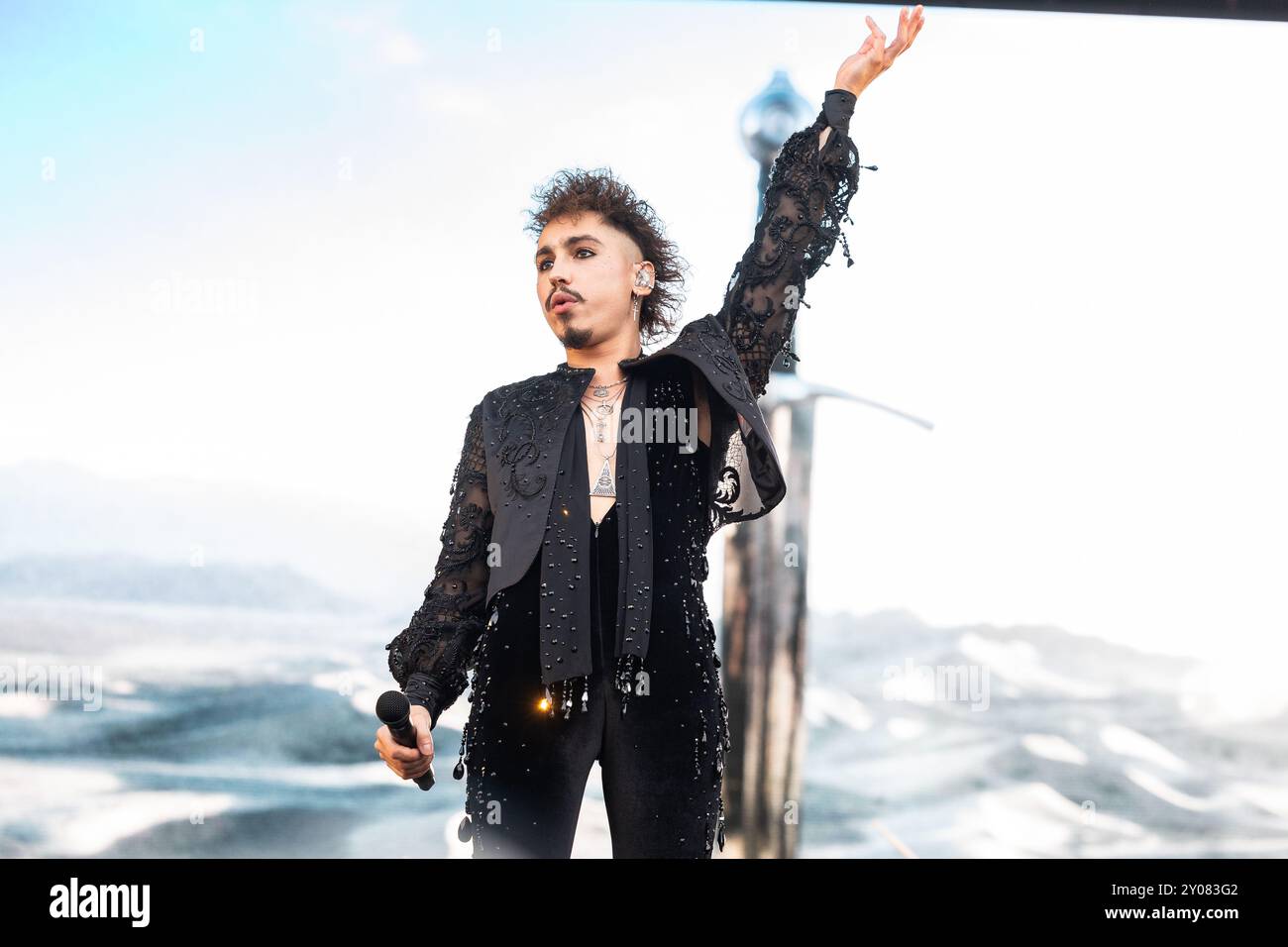 Josh Kizska de Greta Van Fleet en concert à Oslo, en Norvège Banque D'Images