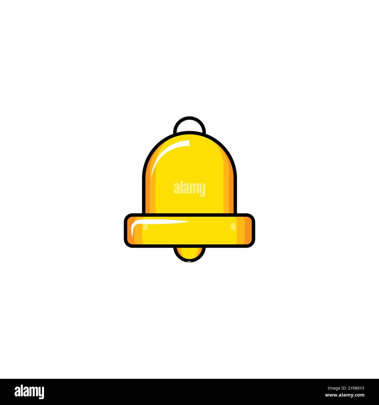 Icône de cloche jaune - vecteur de symbole d'alerte et de notification Illustration de Vecteur