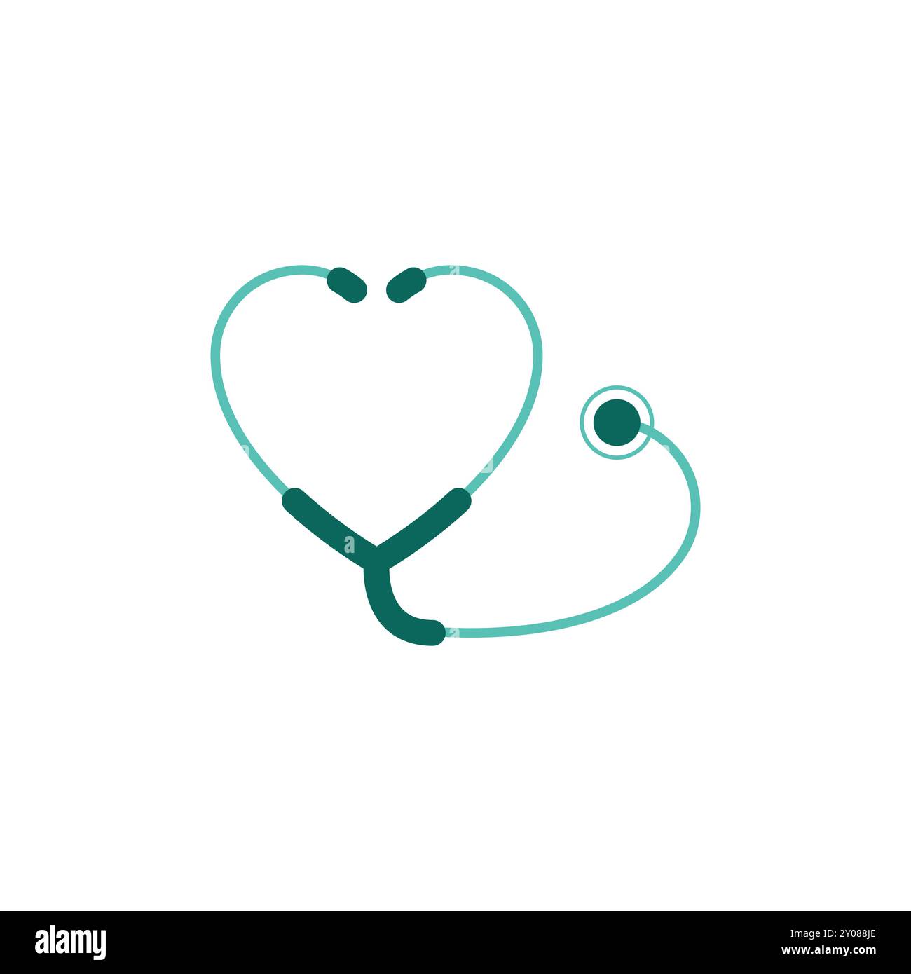 Conception de forme de coeur de stéthoscope - icône médicale et de santé Illustration de Vecteur