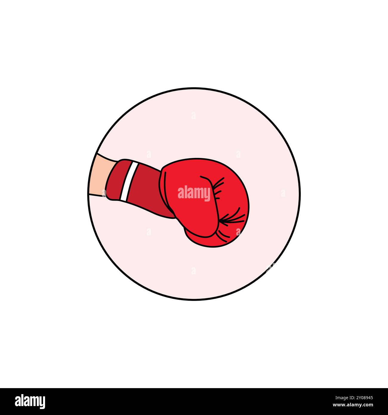 Icône Red Boxing Glove pour le sport et la remise en forme Illustration de Vecteur