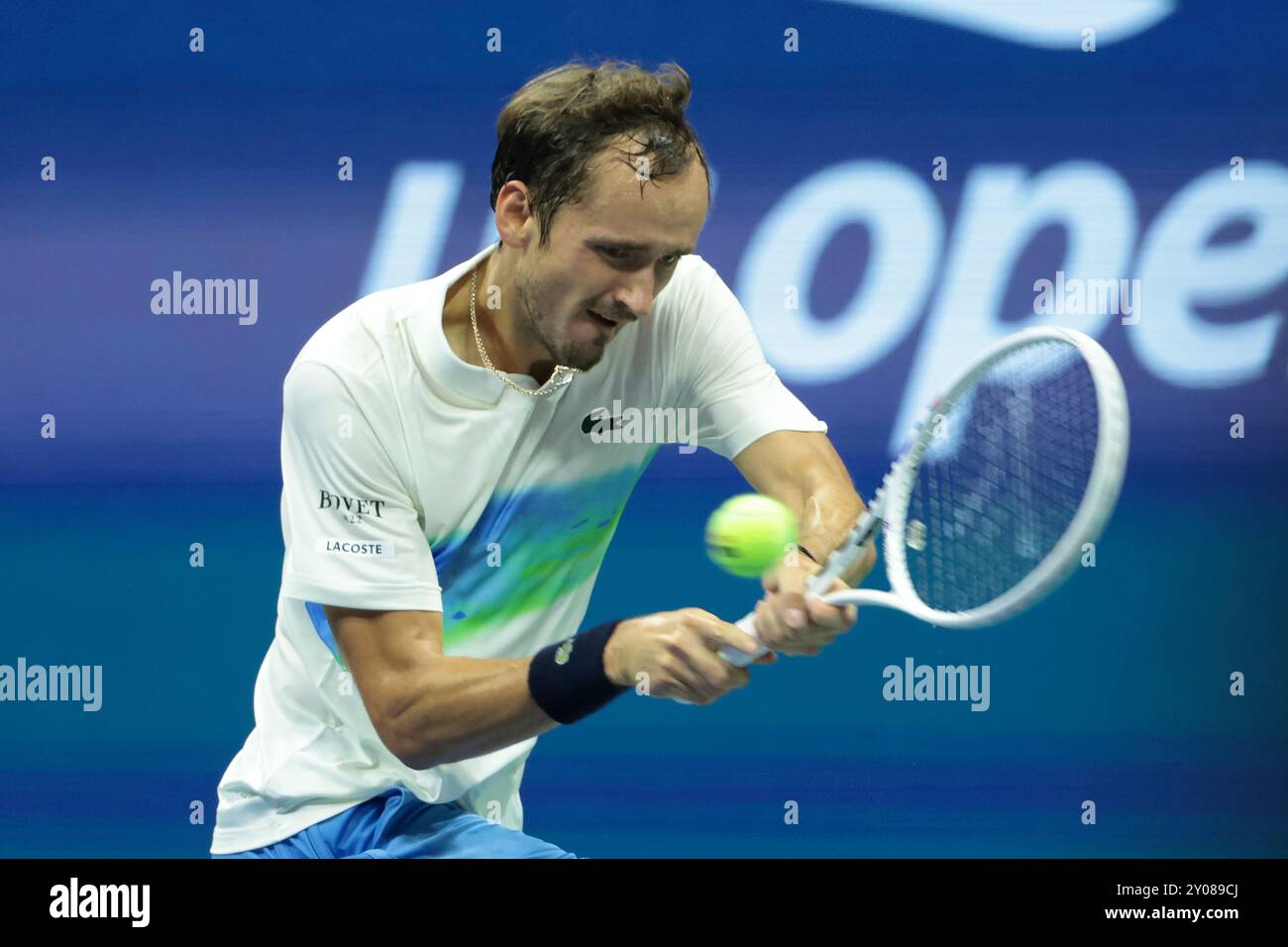 New York, Etats-Unis. 01 Sep, 2024. Daniil Medvedev de Russie pendant le jour 6 de l'US Open, tournoi de tennis du Grand Chelem 2024 le 31 août 2024 au USTA Billie Jean King National Tennis Center à New York, États-Unis - photo Jean Catuffe/DPPI crédit : DPPI Media/Alamy Live News Banque D'Images