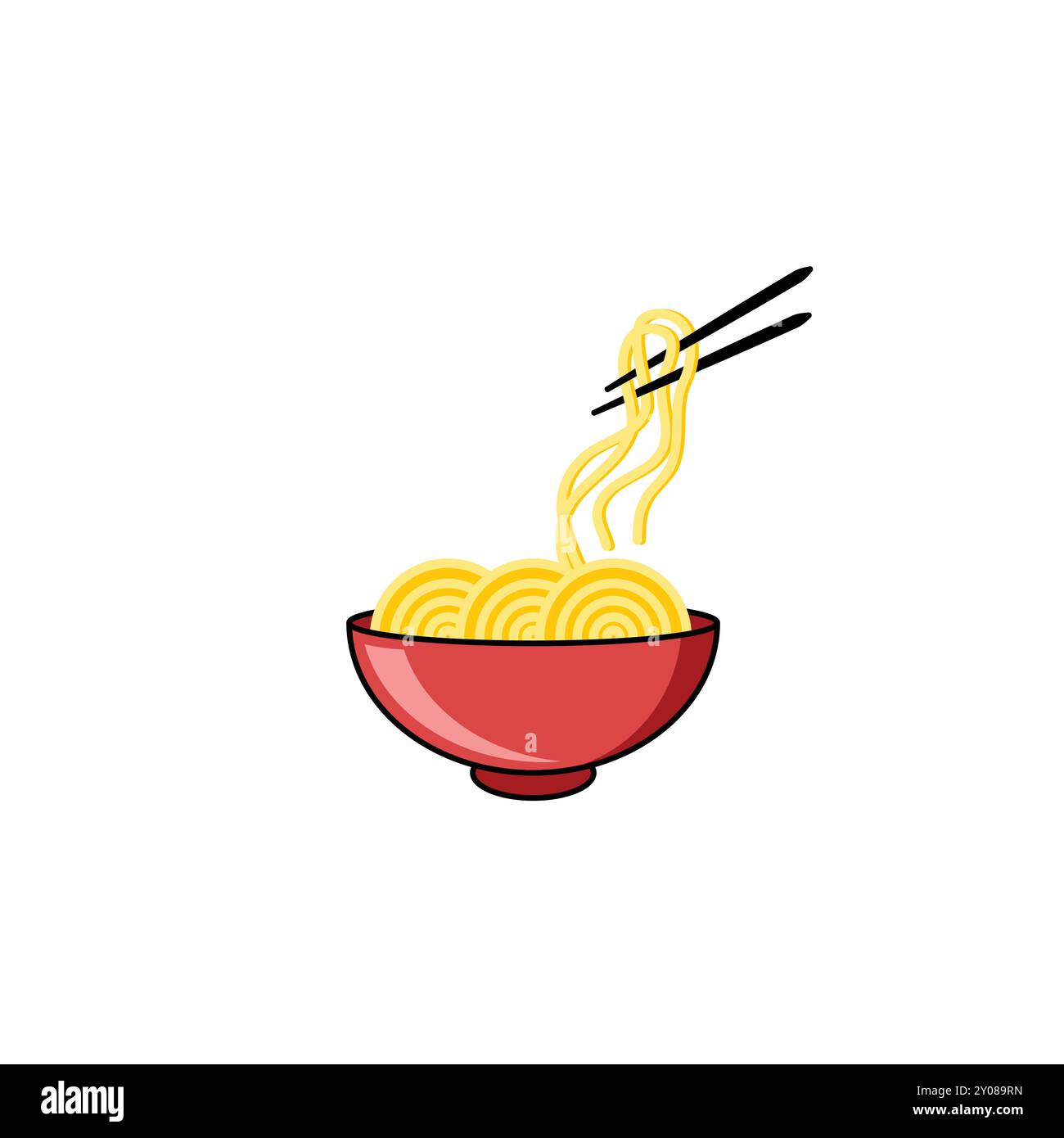 Illustration du bol Ramen avec baguettes Illustration de Vecteur