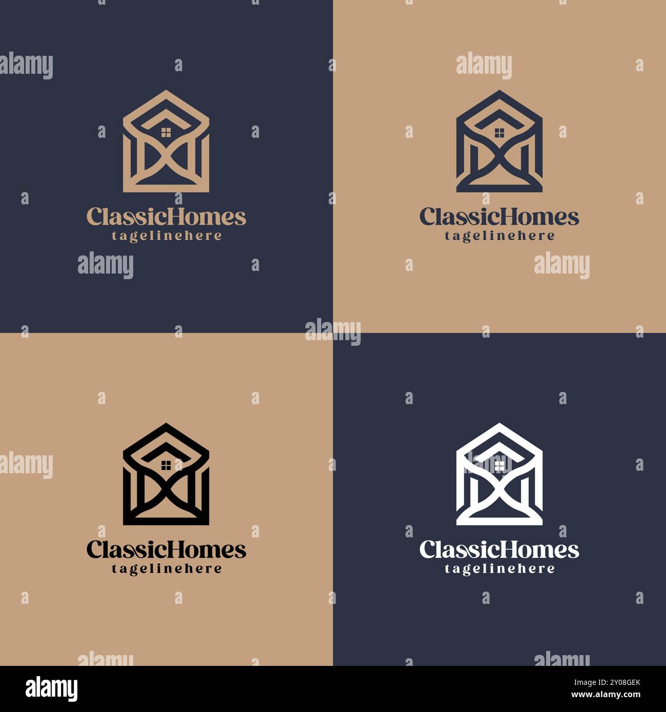 Classic Homes REAL ESTATE logo Illustration de Vecteur