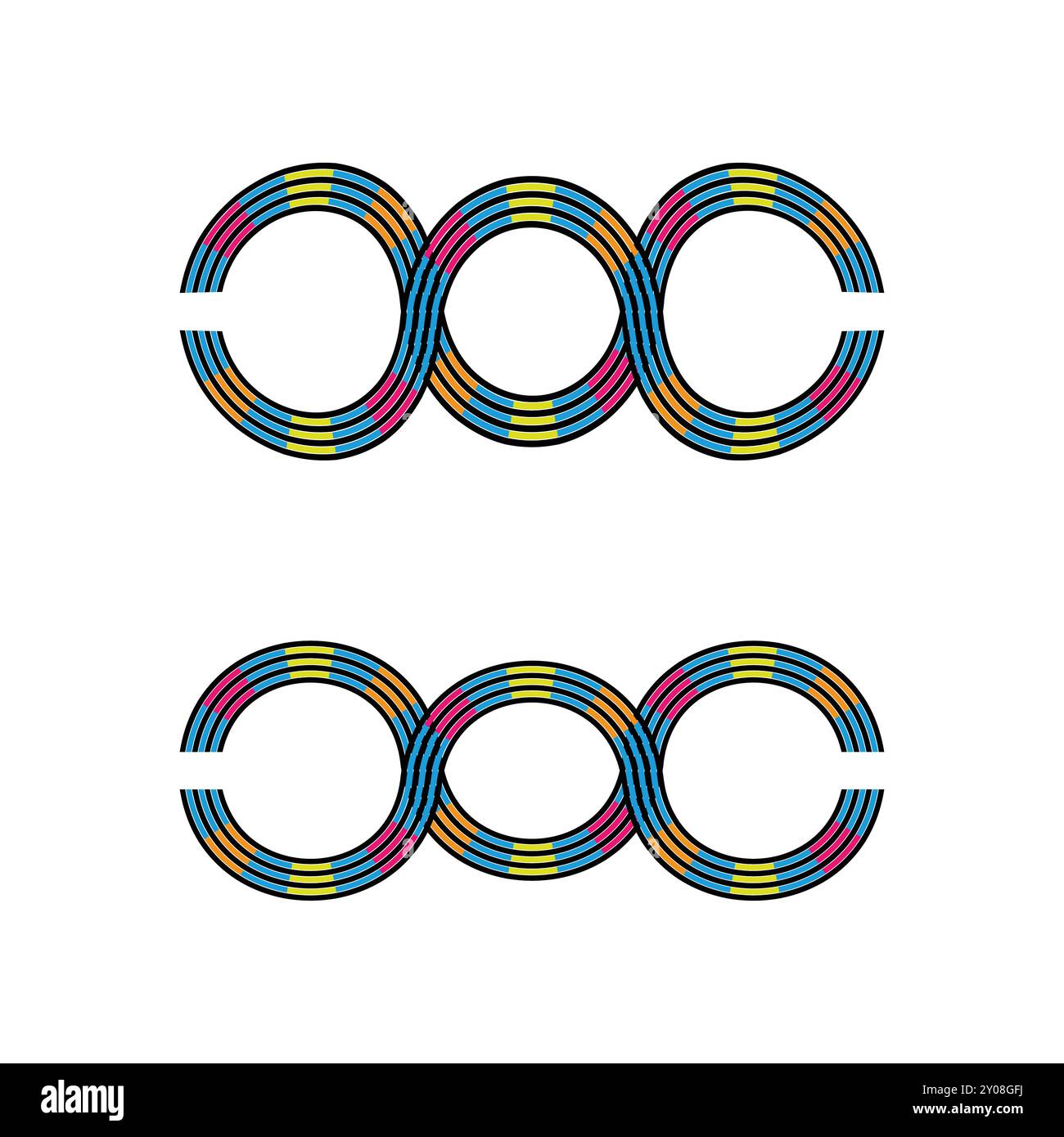 symbole d'infini de couleur avec différentes formes deux Illustration de Vecteur symbole d'infini de couleur avec différentes formes deux Illustration de Vecteur
