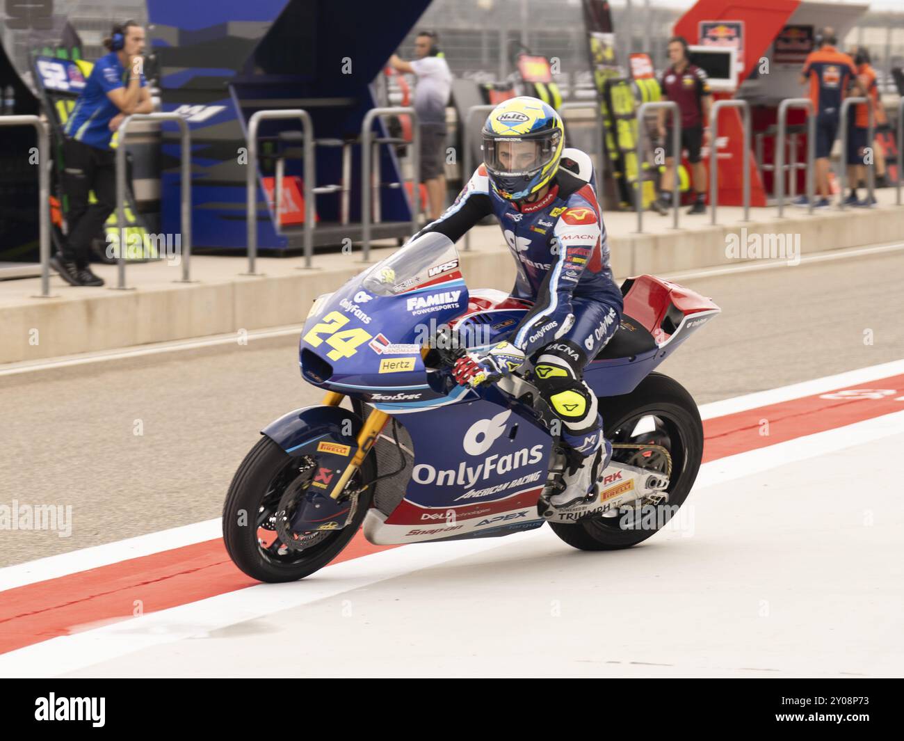 24 Ramirez Marcos MOTO2 (MRAM) SPA OnlyFans American Racing Team KALEX lors du Moto Grand Prix GoPro d'Aragon Grand Prix Race MotoGP dimanche, MotoGP d'Espagne sur le circuit Motorland à Alcaniz le 1er septembre 2024 à Alcaniz, Espagne. Banque D'Images