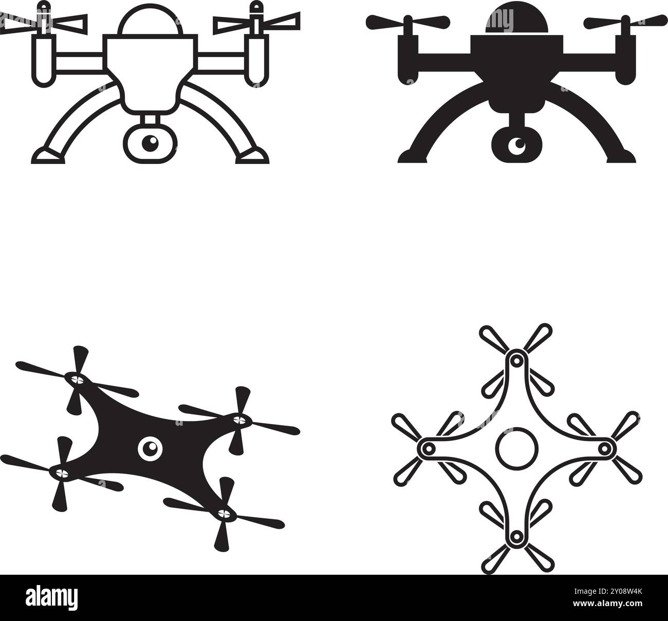 drone illustration icône élément logo design Illustration de Vecteur