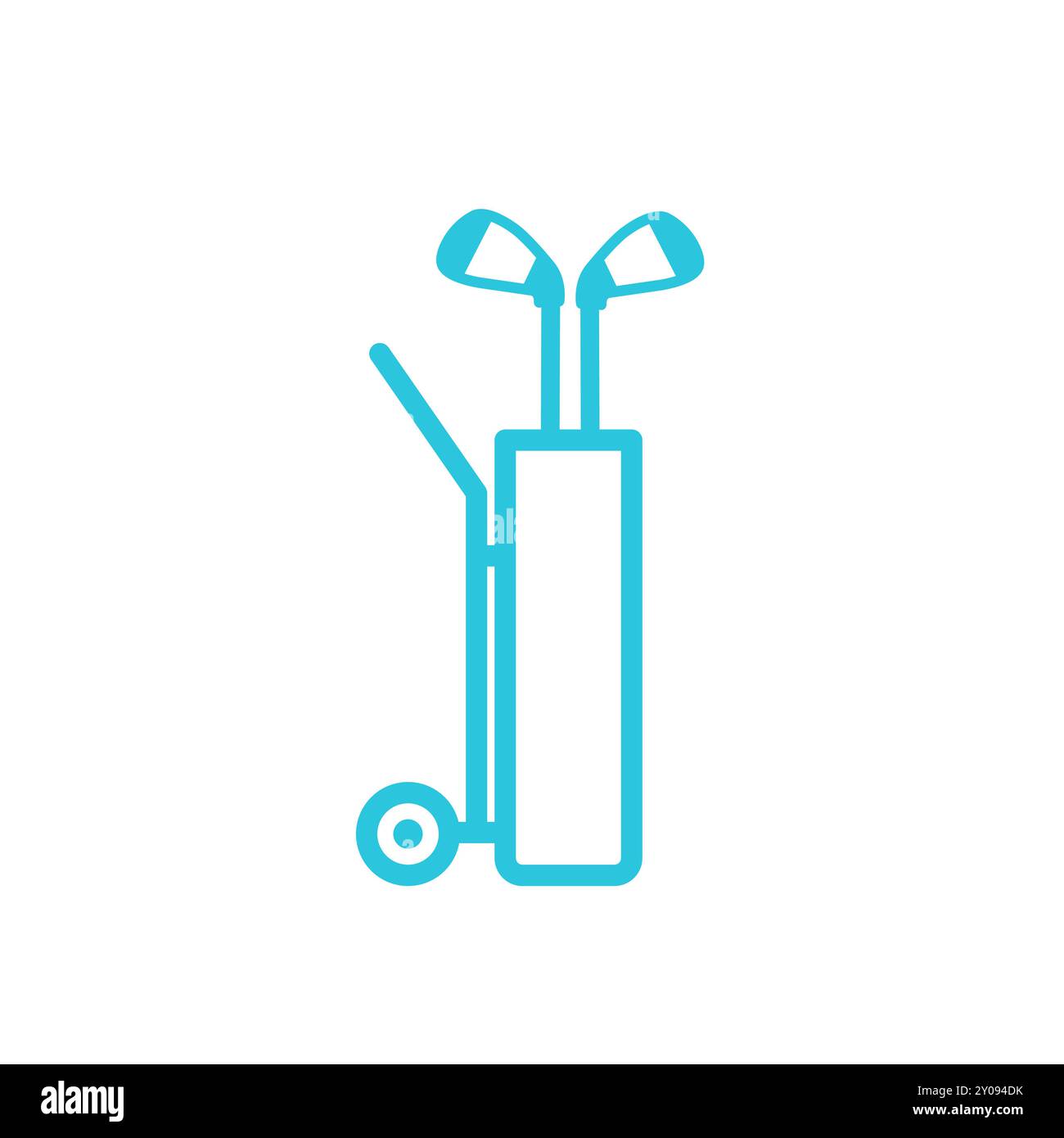 Icône de sac de golf. Isolé sur fond blanc. À partir du jeu d'icônes bleues. Illustration de Vecteur