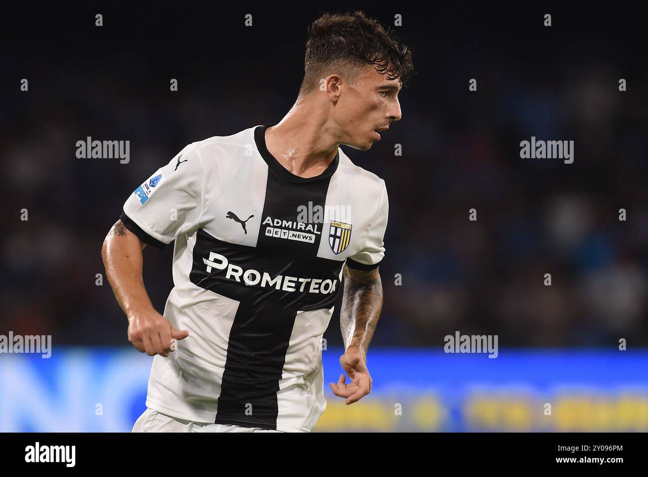 Naples, Italie. 31 août 2024. Enrico Delprato de Parme Calcio lors du match de Serie A entre la SSC Napoli et Parme Calcio au Stadio Diego Armando Maradona Naples Italie le 31 août 2024. Crédit : Franco Romano/Alamy Live News Banque D'Images