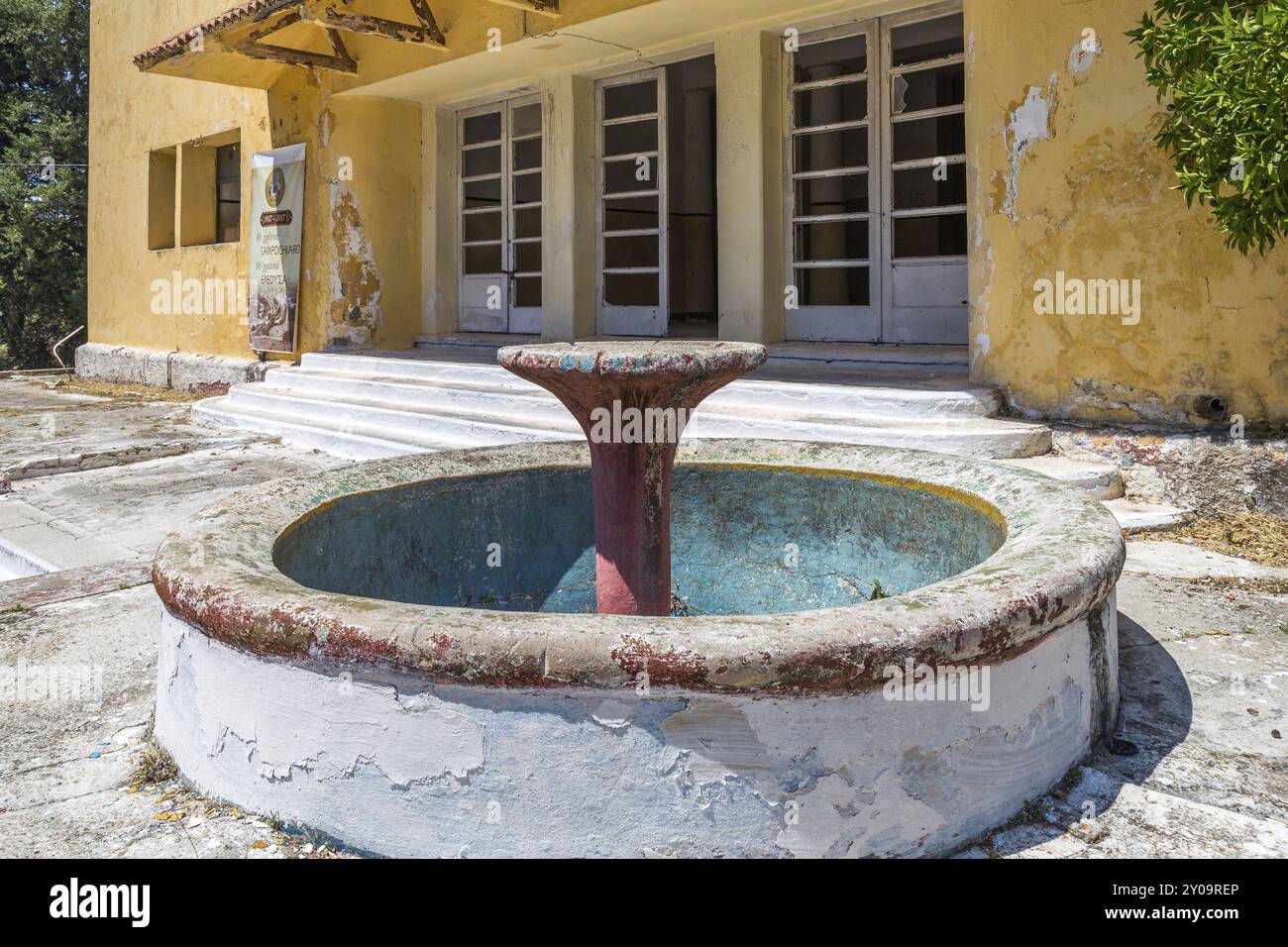 Hôpital abandonné, lieu perdu, Eleousa, Rhodes Banque D'Images