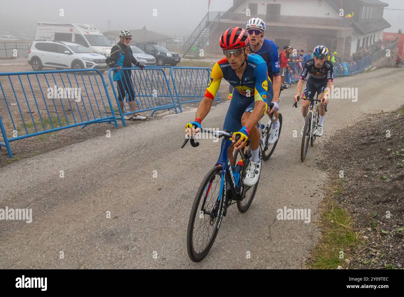 Valgrande Pajares, Espagne. 1er septembre 2024 - cycliste Carlos Verona de l'équipe Lidl Trek. Vuelta Ciclista a España 2024. Crédit : Javier Fernández Santiago / Alamy Live News Banque D'Images