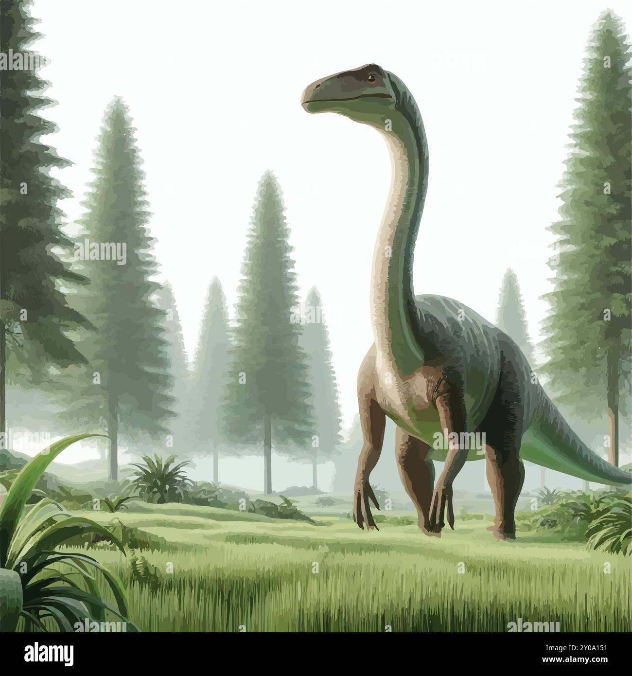 Gallimimus- Un regard de plus près sur le dinosaure le plus rapide. Illustration de Vecteur