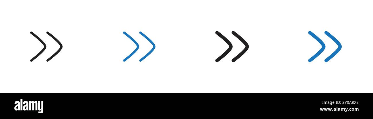 Icône flèche graphique vectorielle linéaire signe ou symbole défini pour l'interface utilisateur de l'application Web Illustration de Vecteur