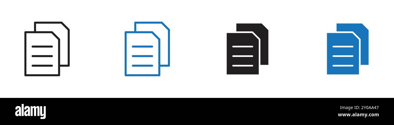 Icône de documents graphiques vectoriels linéaires signe ou symbole défini pour l'interface utilisateur de l'application Web Illustration de Vecteur