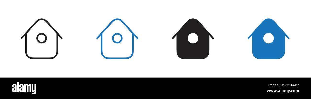 Icône d'accueil graphique vectoriel linéaire signe ou symbole défini pour l'interface utilisateur de l'application Web Illustration de Vecteur