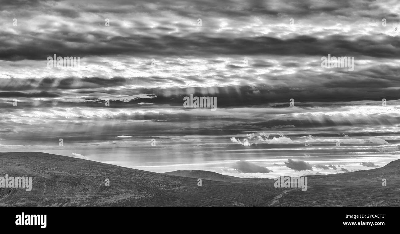 Atmosphère lumineuse, Rapadalen, Parc national de Sarek, site du patrimoine mondial de Laponie, Norrbotten, Laponie, Suède, septembre 2015, Europe Banque D'Images