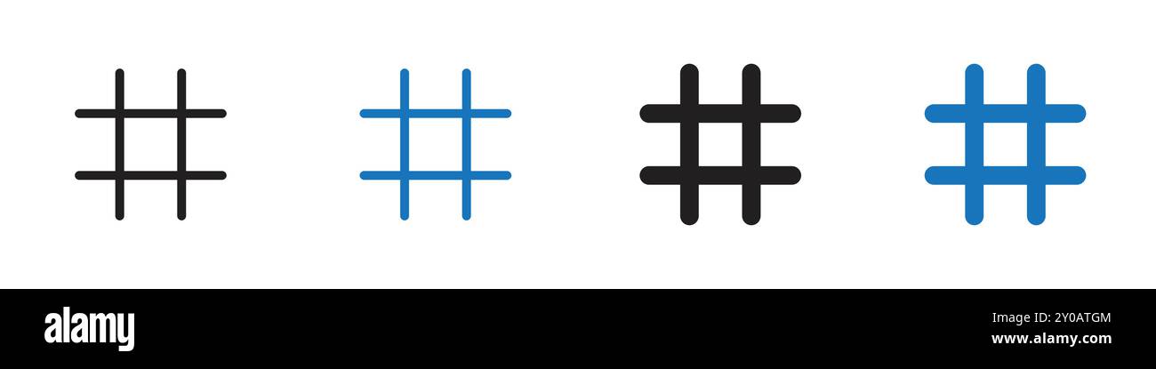 Icône hashtag symbole graphique vectoriel linéaire signe ou symbole défini pour l'interface utilisateur de l'application Web Illustration de Vecteur