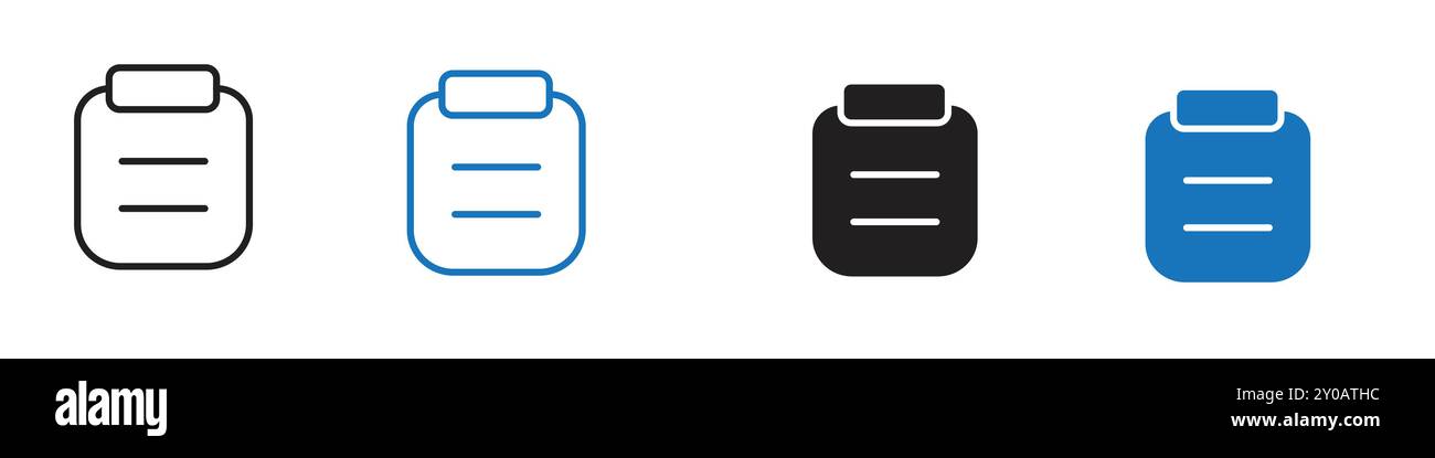 Icône de presse-papiers graphique vectoriel linéaire signe ou symbole défini pour l'interface utilisateur de l'application Web Illustration de Vecteur