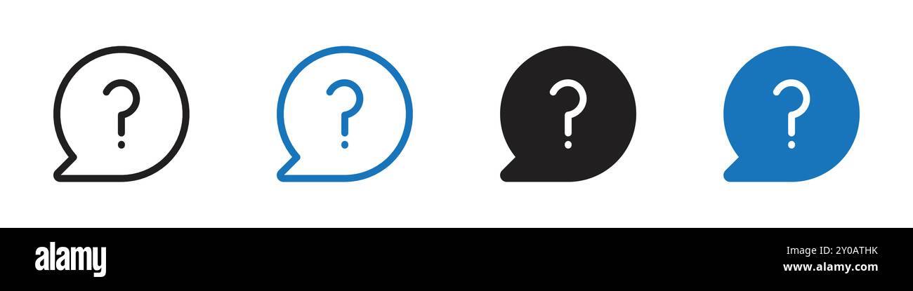 Icône de question jeu de symboles ou de signes graphiques vectoriels linéaires pour l'interface utilisateur de l'application Web Illustration de Vecteur