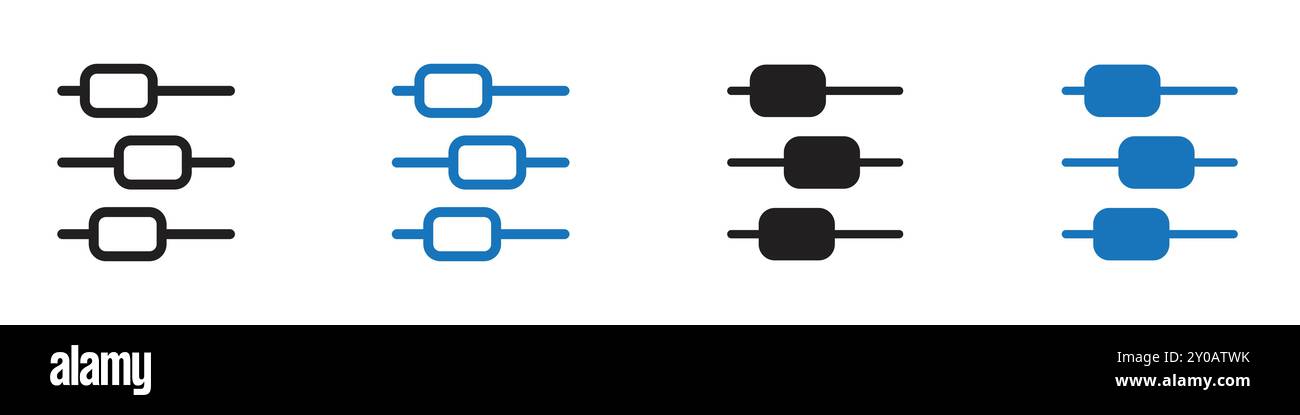 paramètres icône graphique vectoriel linéaire signe ou symbole défini pour l'interface utilisateur de l'application web Illustration de Vecteur