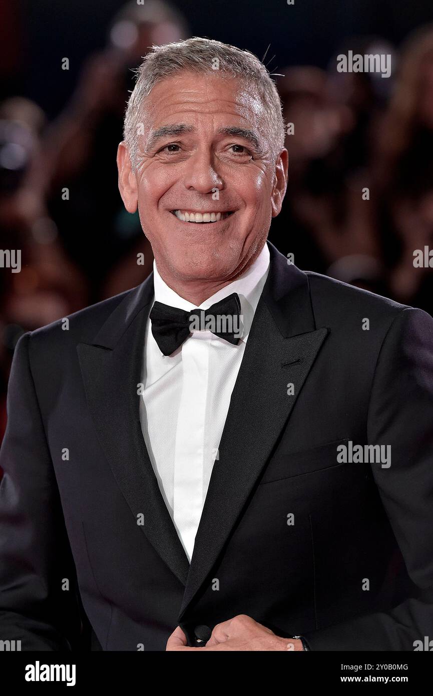 Venise, Italie. 01 Sep, 2024. L'acteur américain George Clooney assiste à la première de Wolfs au 81e Festival du film de Venise à Venise, en Italie, le dimanche 1er septembre 2024. Photo de Rocco Spaziani/ crédit : UPI/Alamy Live News Banque D'Images